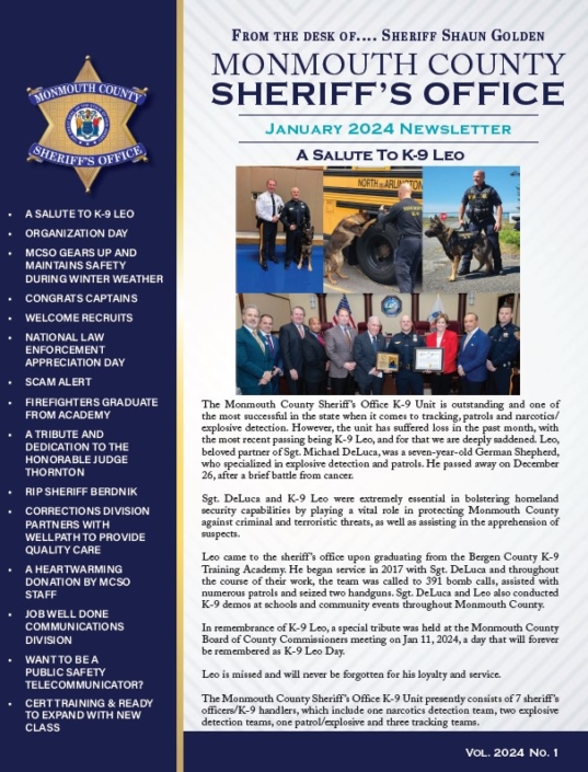 Monmouth County Sheriff’s Newsletter Volume 2024 Number 1 – Monmouth ...