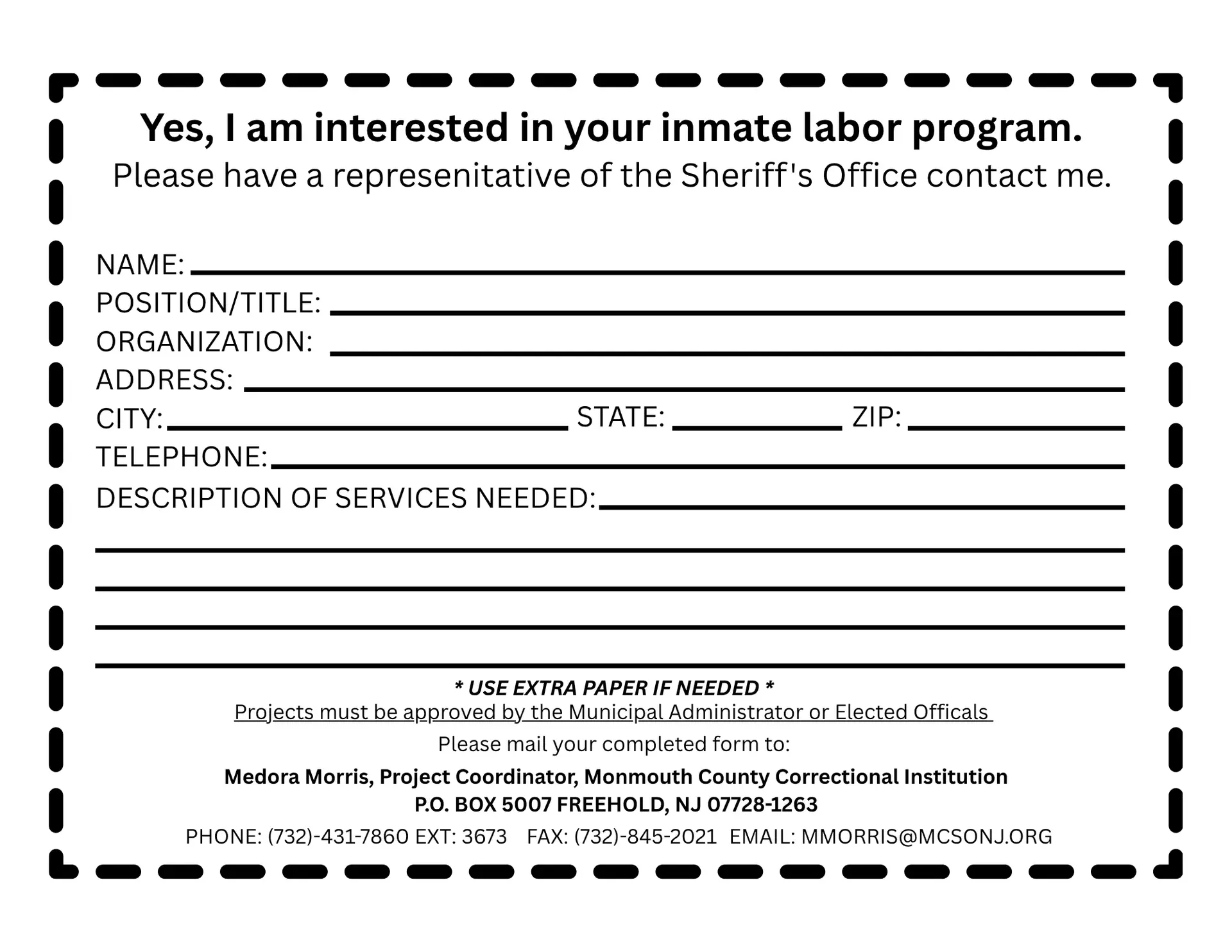 Participation Request Form